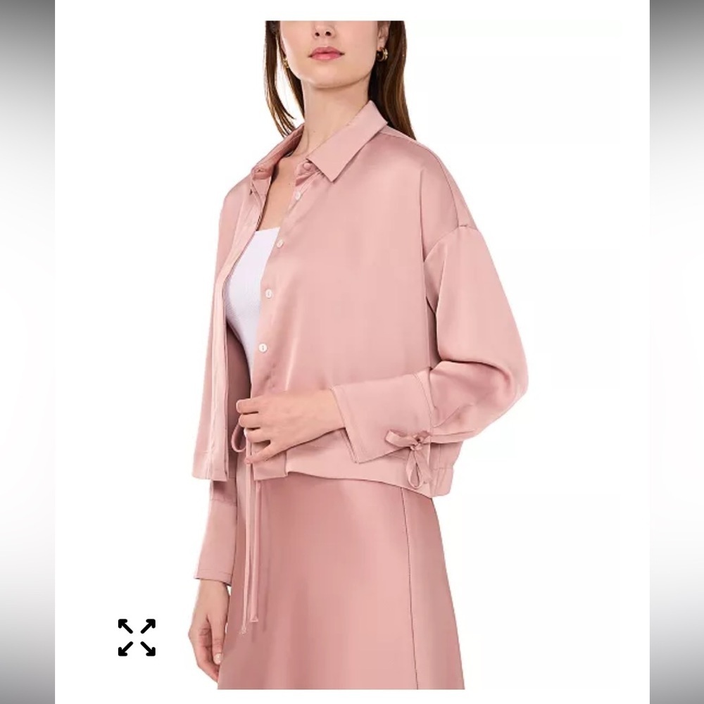 Parker
Women's Shari Bomber Jacket xs $220 pink bow satin casual classic